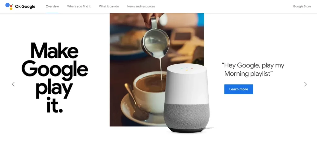 Google Assistant - Home page - Marketing ai assistant