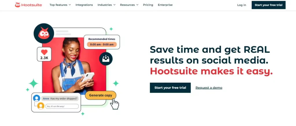 Hootsuite - Home page - Marketing automation tool