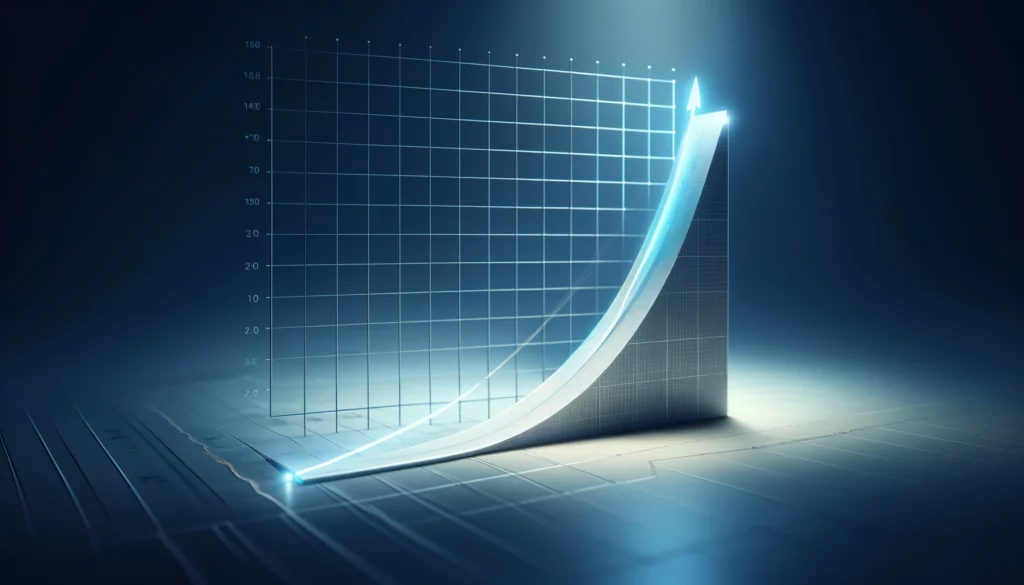 Upward non-linear graph showing learning curve