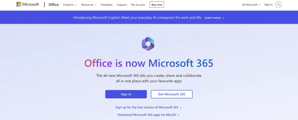  Homepage of Microsoft-365 teams