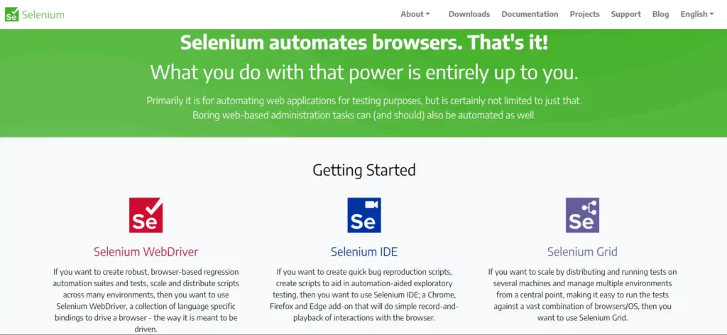 Selenium suite - Home page