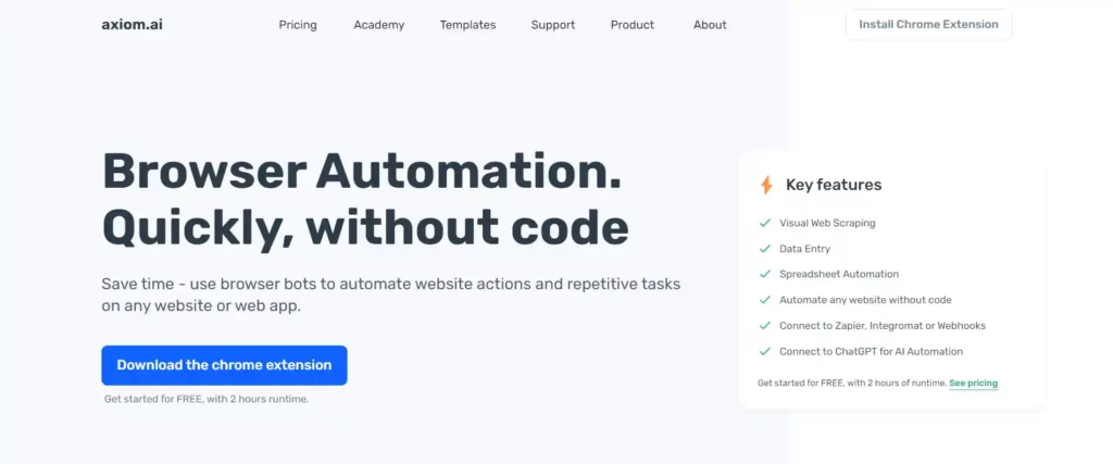 Axiom.ai - Home page - Browser automation tool