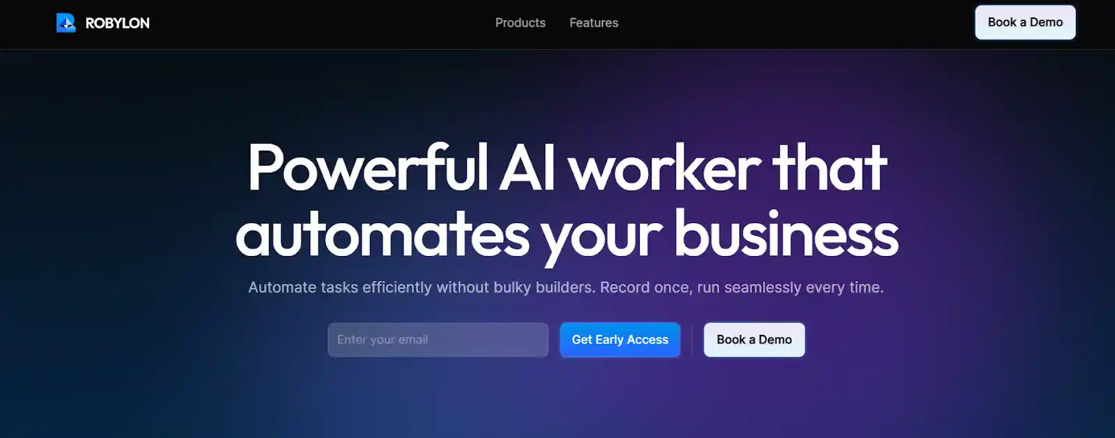 Robylon AI - Home page - Task automation tool