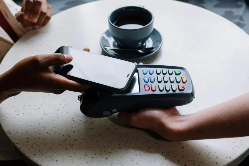 A woman doing a payment transaction 