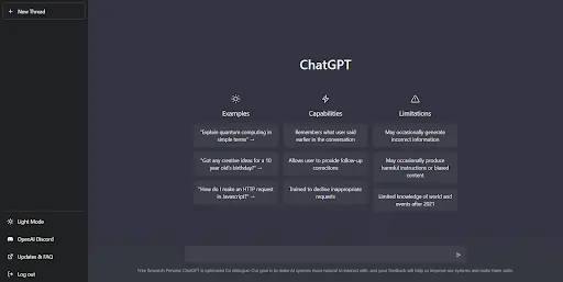 ChatGPT - Home page