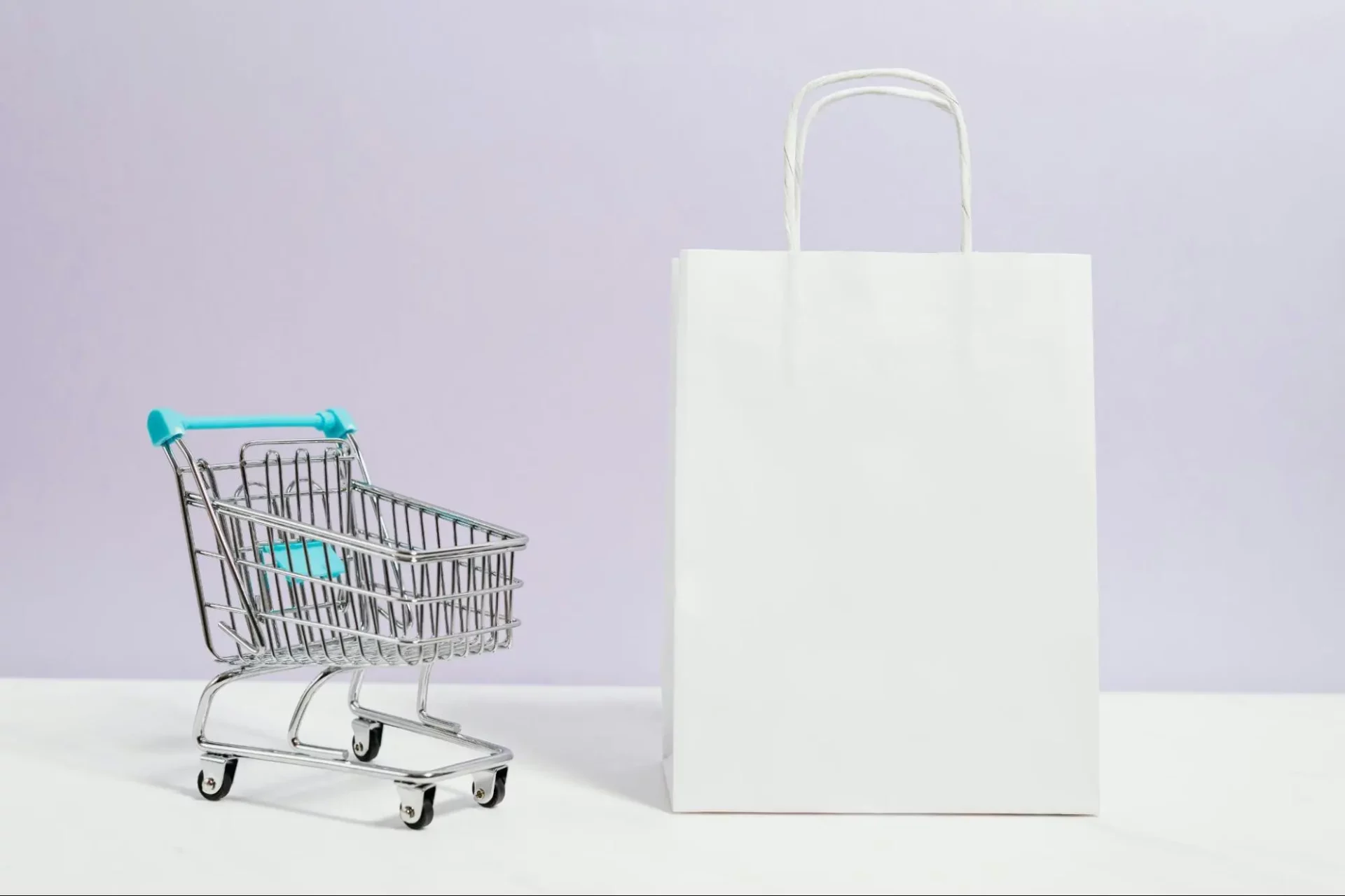 Shopping trolley and shopping bag