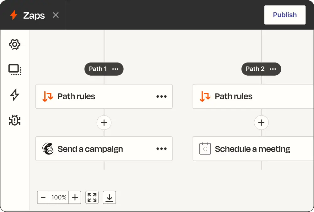 Interface of Zapier