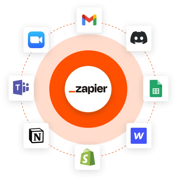 figure showing numerous integrations Zapier can make