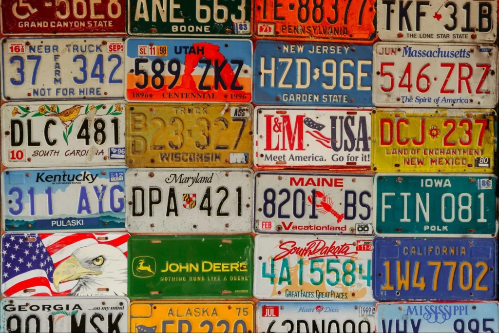 Collection of various number plate