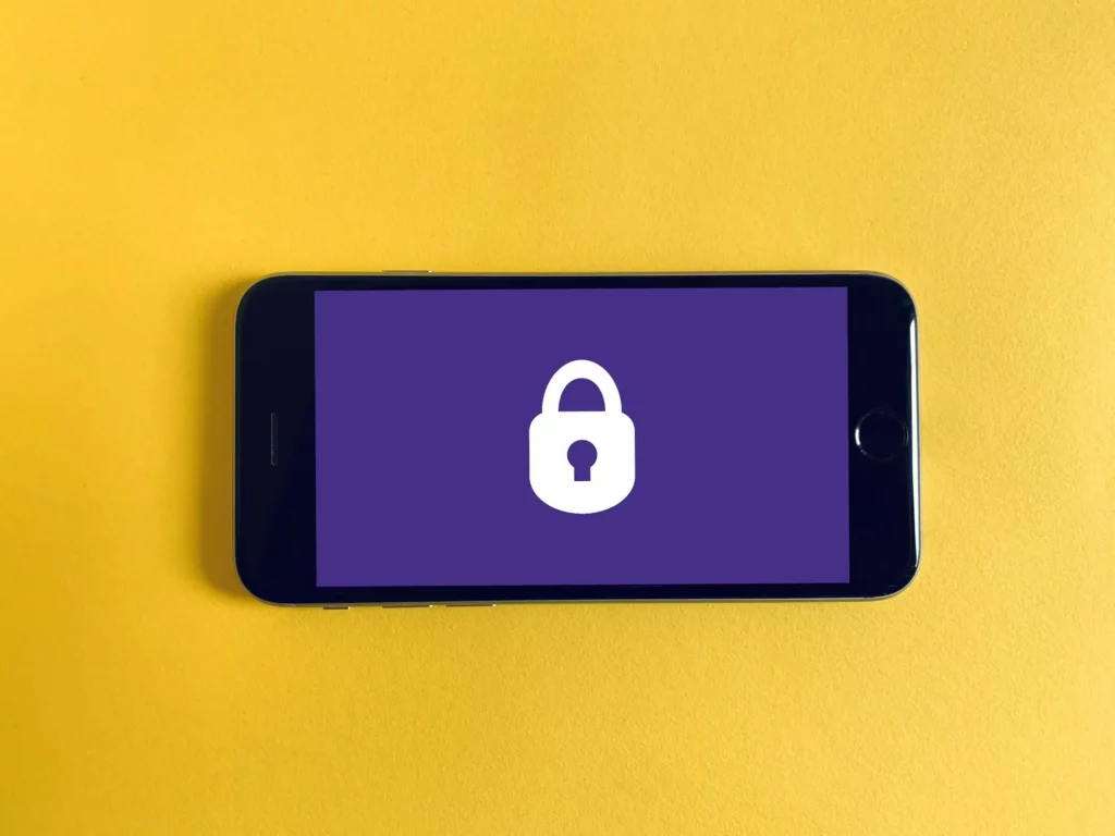 Icon of a lock in a phone