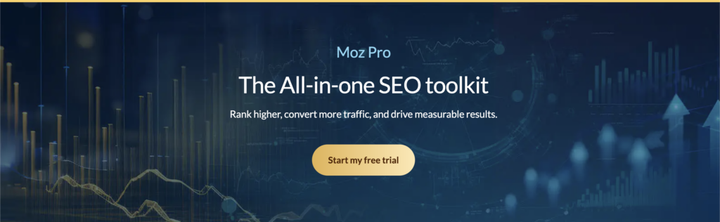 Homepage of Moz Pro