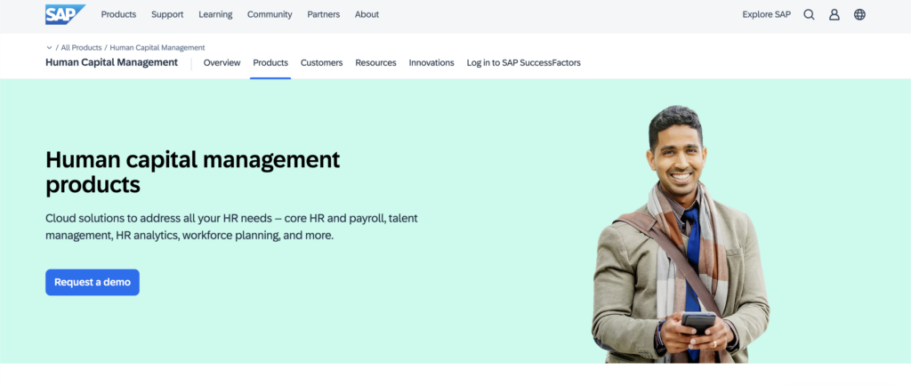 Homepage of SAP SuccessFactors