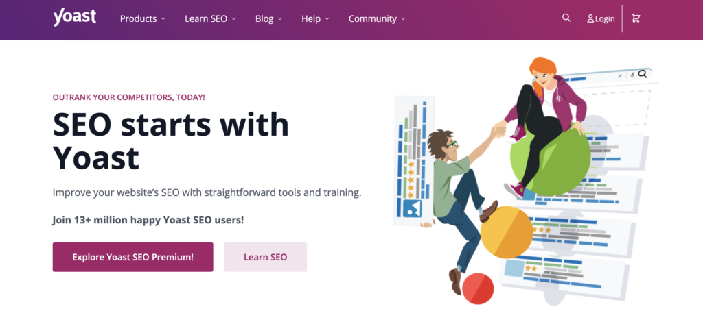 Homepage of Yoast SEO